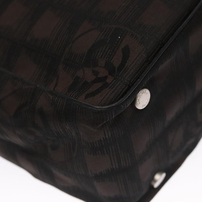 CHANEL New Travel line Tote Bag Nylon Brown CC FF4903