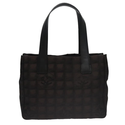 CHANEL New Travel line Tote Bag Nylon Brown CC FF4903