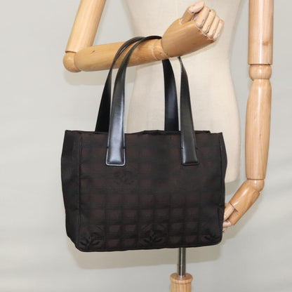 CHANEL New Travel line Tote Bag Nylon Brown CC FF4903