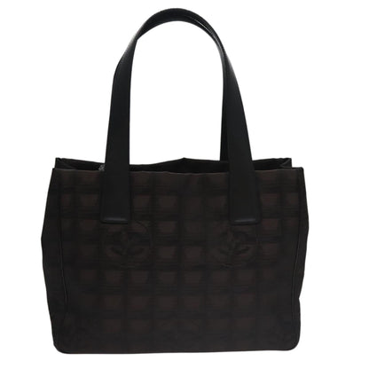 CHANEL New Travel line Tote Bag Nylon Brown CC FF4903