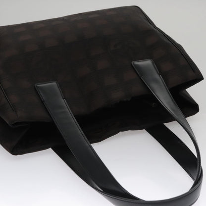 CHANEL New Travel line Tote Bag Nylon Brown CC FF4903
