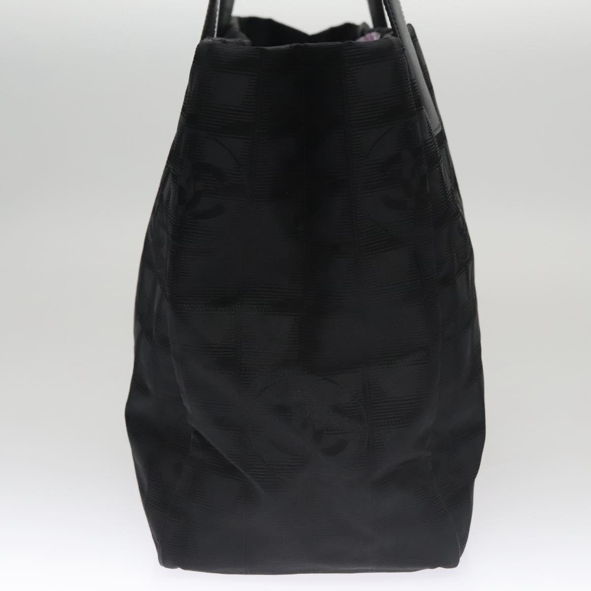 CHANEL New Travel line Tote Bag Nylon Black CC FF5445