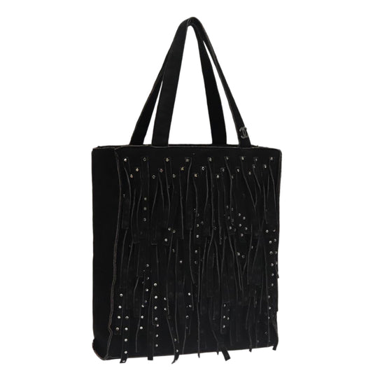 CHANEL Tote Bag Suede Black CC FF5957