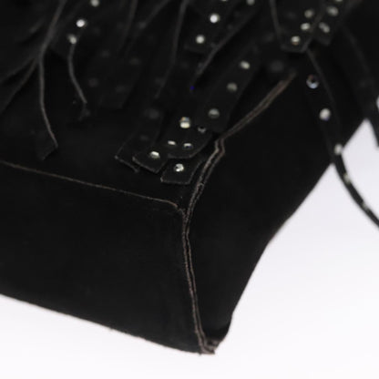 CHANEL Tote Bag Suede Black CC FF5957
