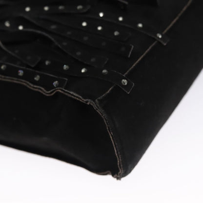 CHANEL Tote Bag Suede Black CC FF5957