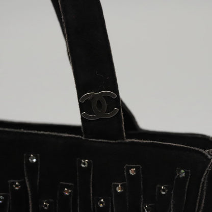 CHANEL Tote Bag Suede Black CC FF5957