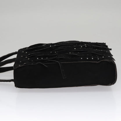 CHANEL Tote Bag Suede Black CC FF5957