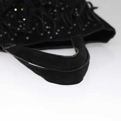 CHANEL Tote Bag Suede Black CC FF5957