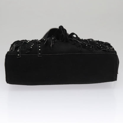 CHANEL Tote Bag Suede Black CC FF5957