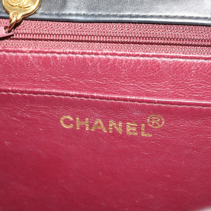 CHANEL Big Matelasse Chain Shoulder Bag Leather Black CC fm2835