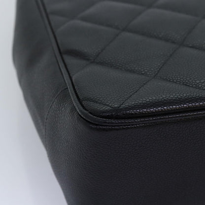 CHANEL Big Matelasse Chain Shoulder Bag Caviar Skin Black CC fm3373A