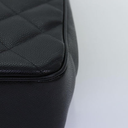CHANEL Big Matelasse Chain Shoulder Bag Caviar Skin Black CC fm3373A