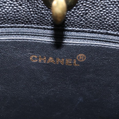 CHANEL Big Matelasse Chain Shoulder Bag Caviar Skin Black CC fm3373A