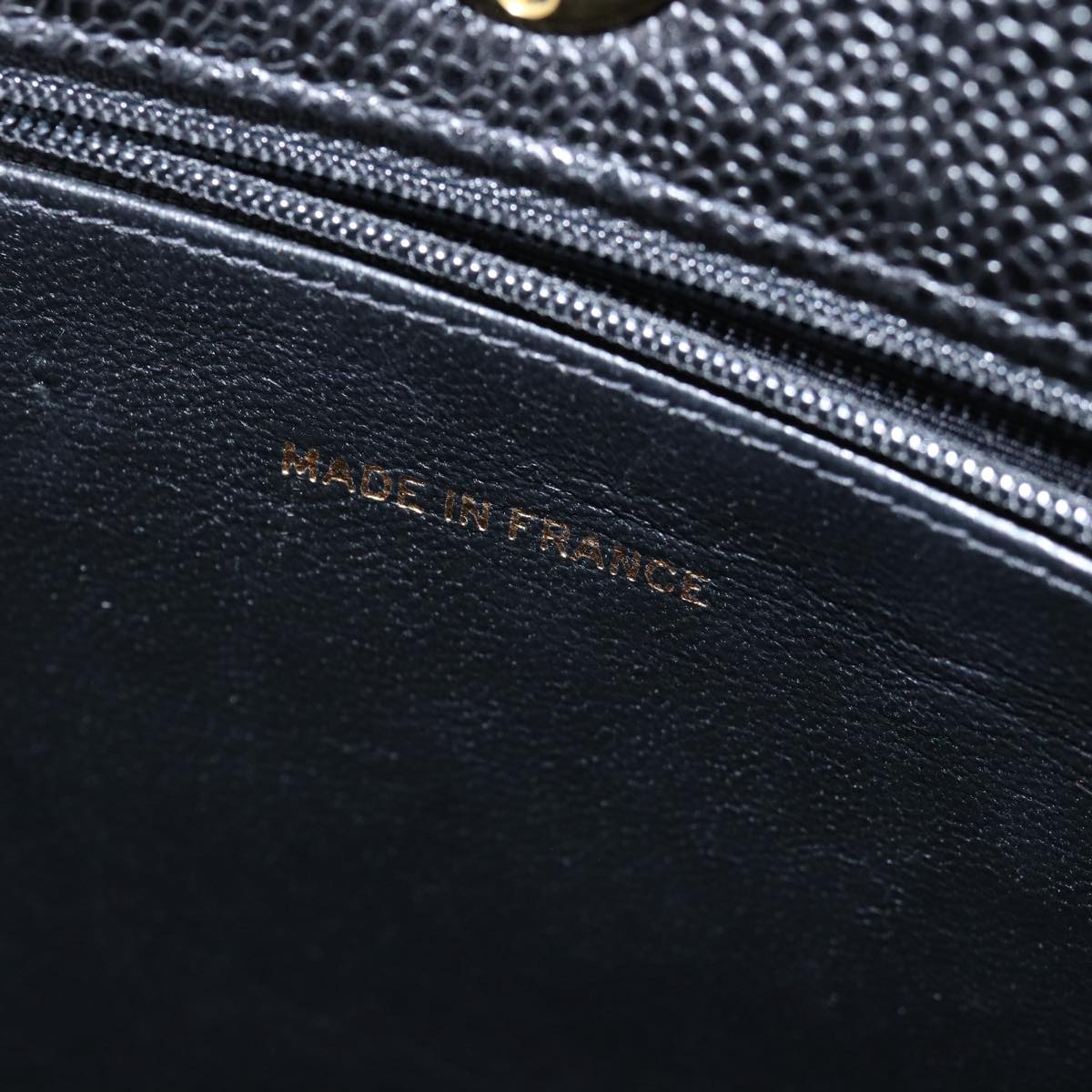 CHANEL Big Matelasse Chain Shoulder Bag Caviar Skin Black CC fm3373A
