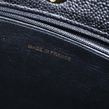CHANEL Big Matelasse Chain Shoulder Bag Caviar Skin Black CC fm3373A