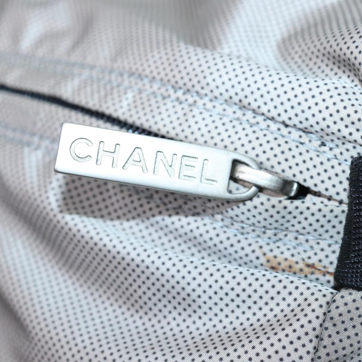 CHANEL Sports Line Boston Bag Nylon Black Gray CC fm3627