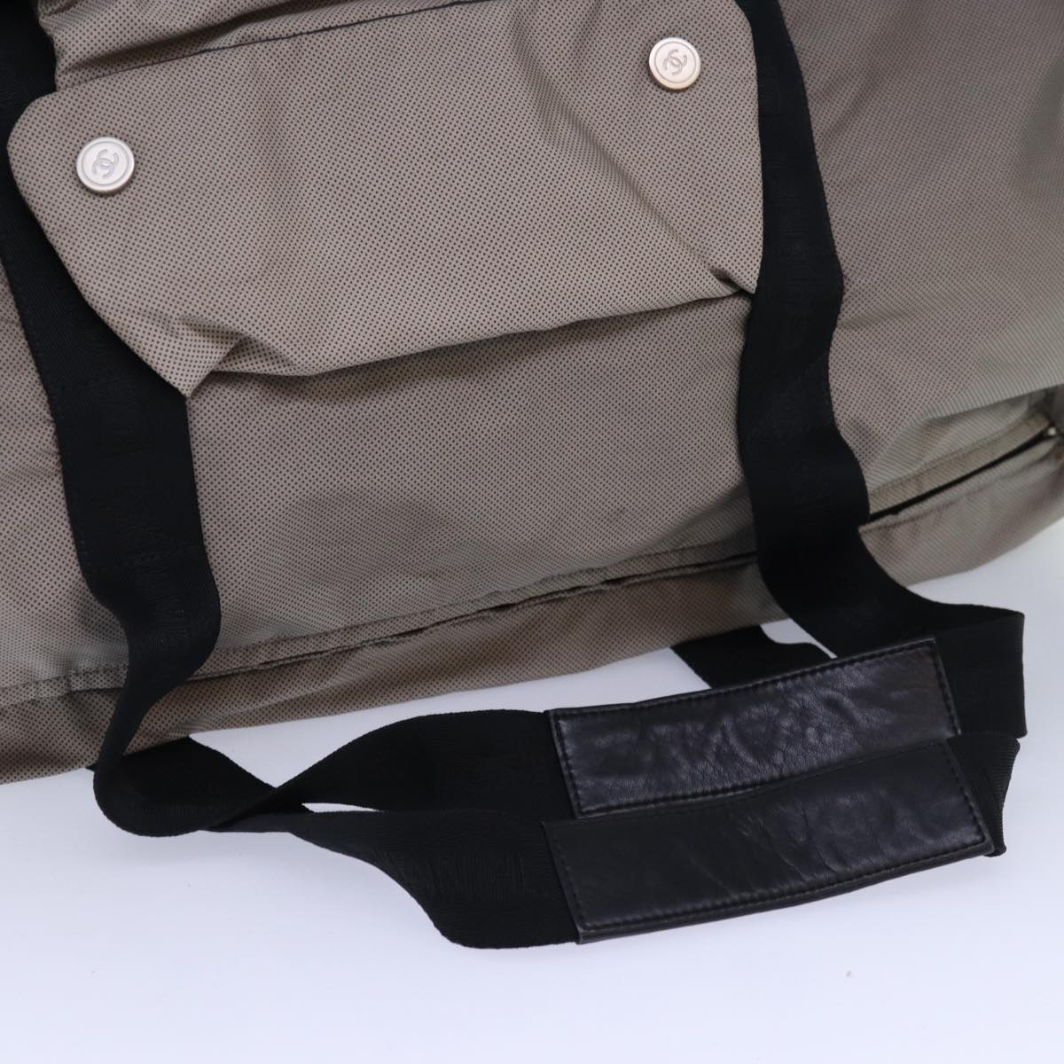 CHANEL Sports Line Boston Bag Nylon Black Gray CC fm3627