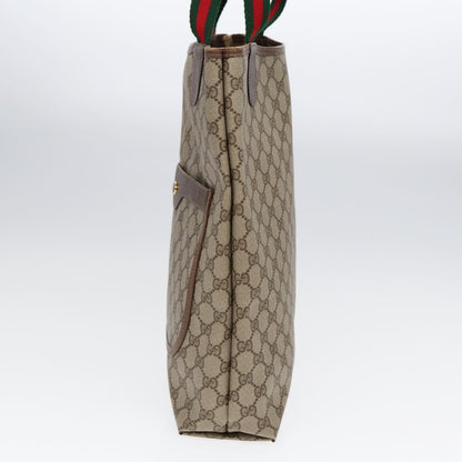 GUCCI GG Supreme Web Sherry Line Tote Bag PVC Beige 39 02 003  fm3734