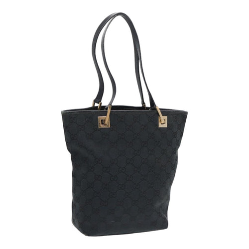GUCCI GG Canvas Tote Bag Black Gold 002 1099 2404  fm3780