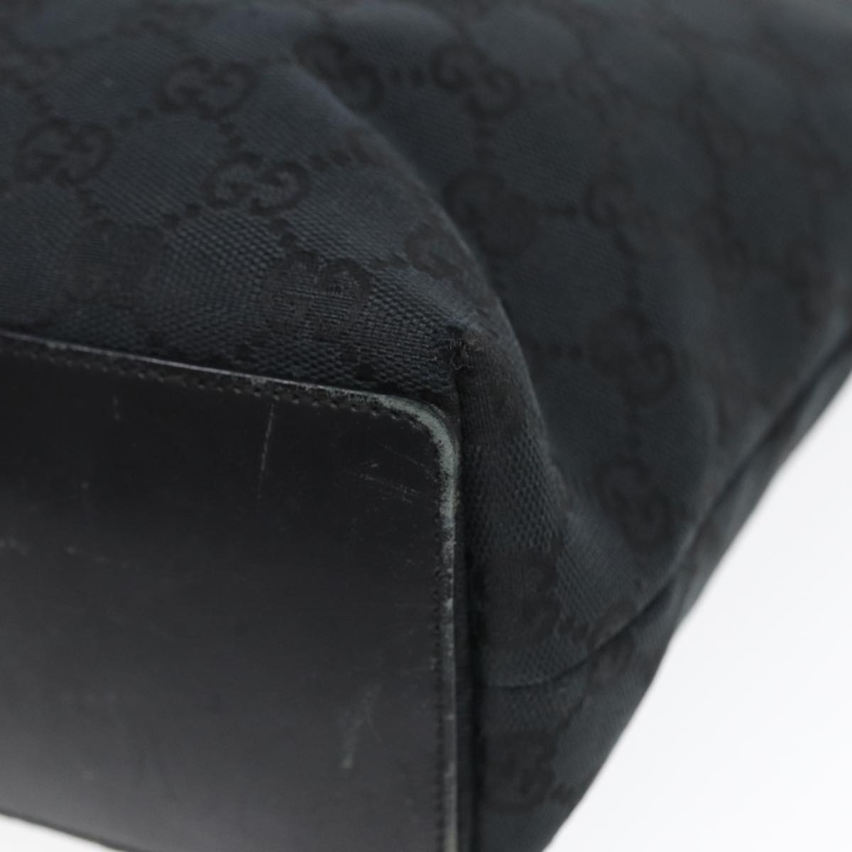 GUCCI GG Canvas Tote Bag Black Gold 002 1099 2404  fm3780