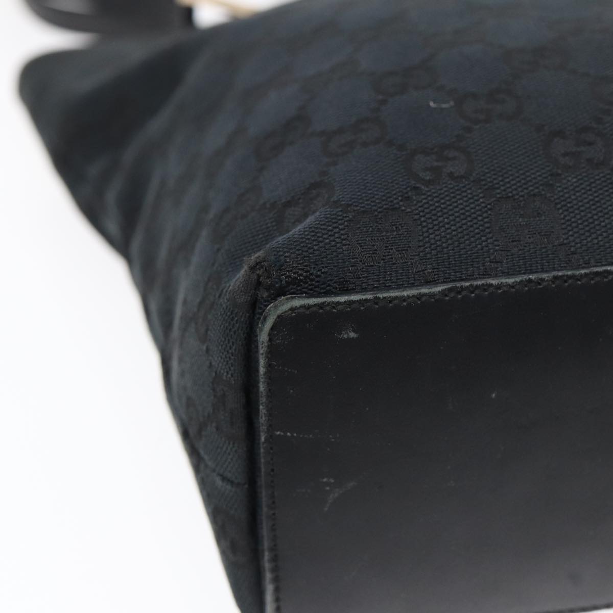 GUCCI GG Canvas Tote Bag Black Gold 002 1099 2404  fm3780