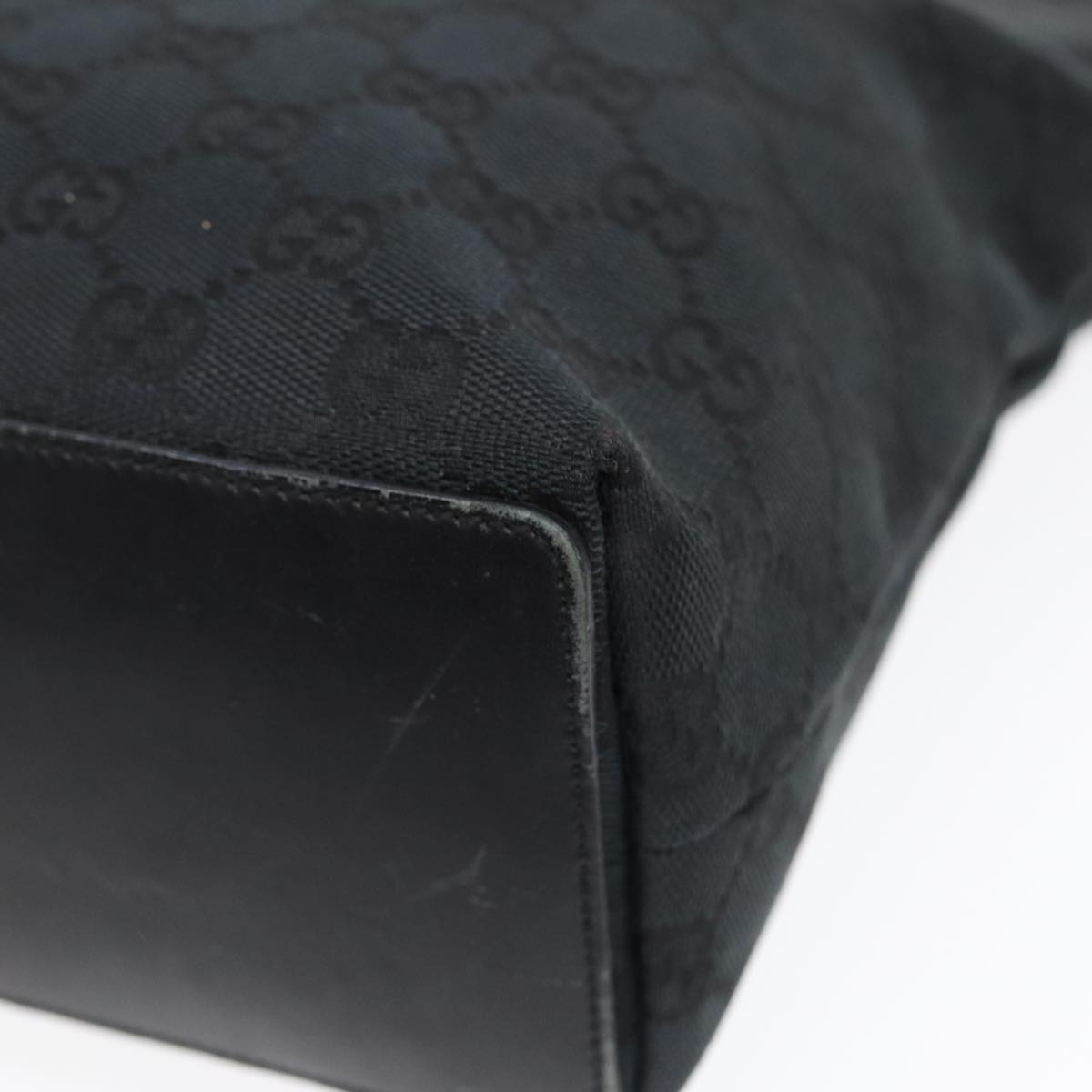 GUCCI GG Canvas Tote Bag Black Gold 002 1099 2404  fm3780