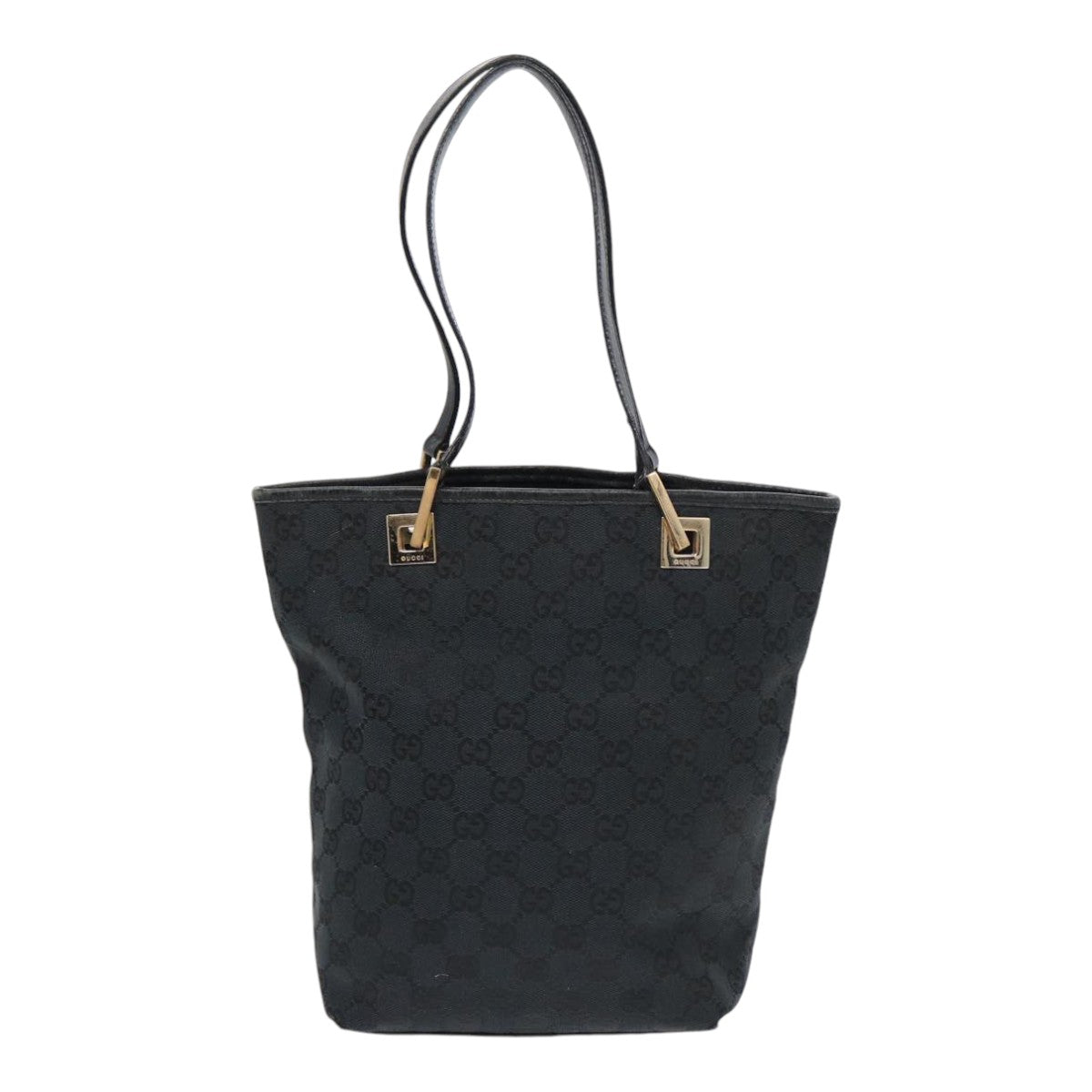 GUCCI GG Canvas Tote Bag Black Gold 002 1099 2404  fm3780