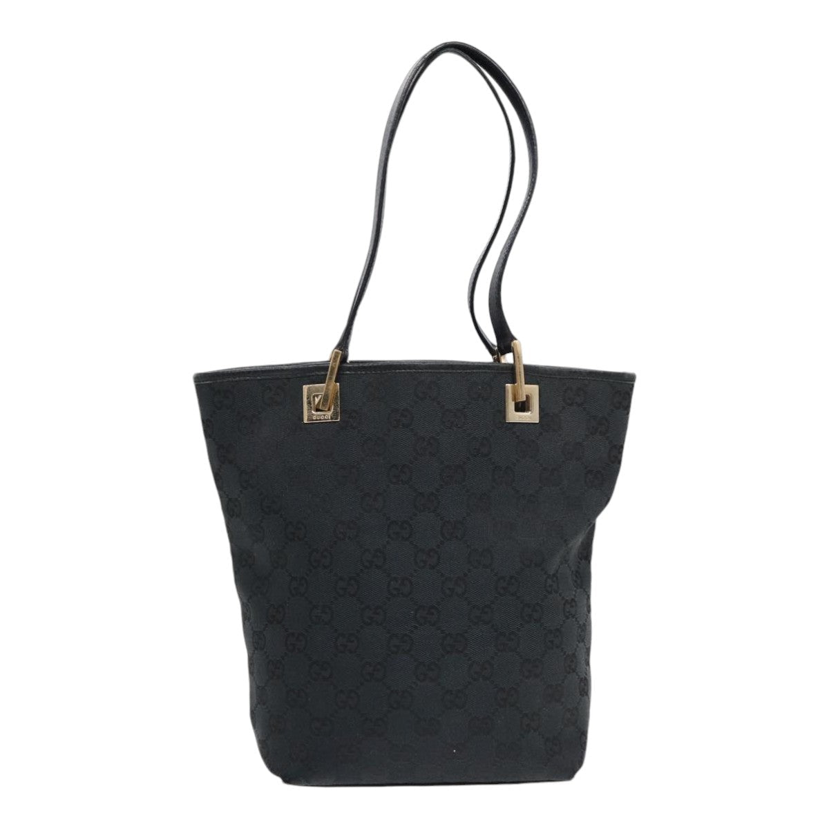 GUCCI GG Canvas Tote Bag Black Gold 002 1099 2404  fm3780