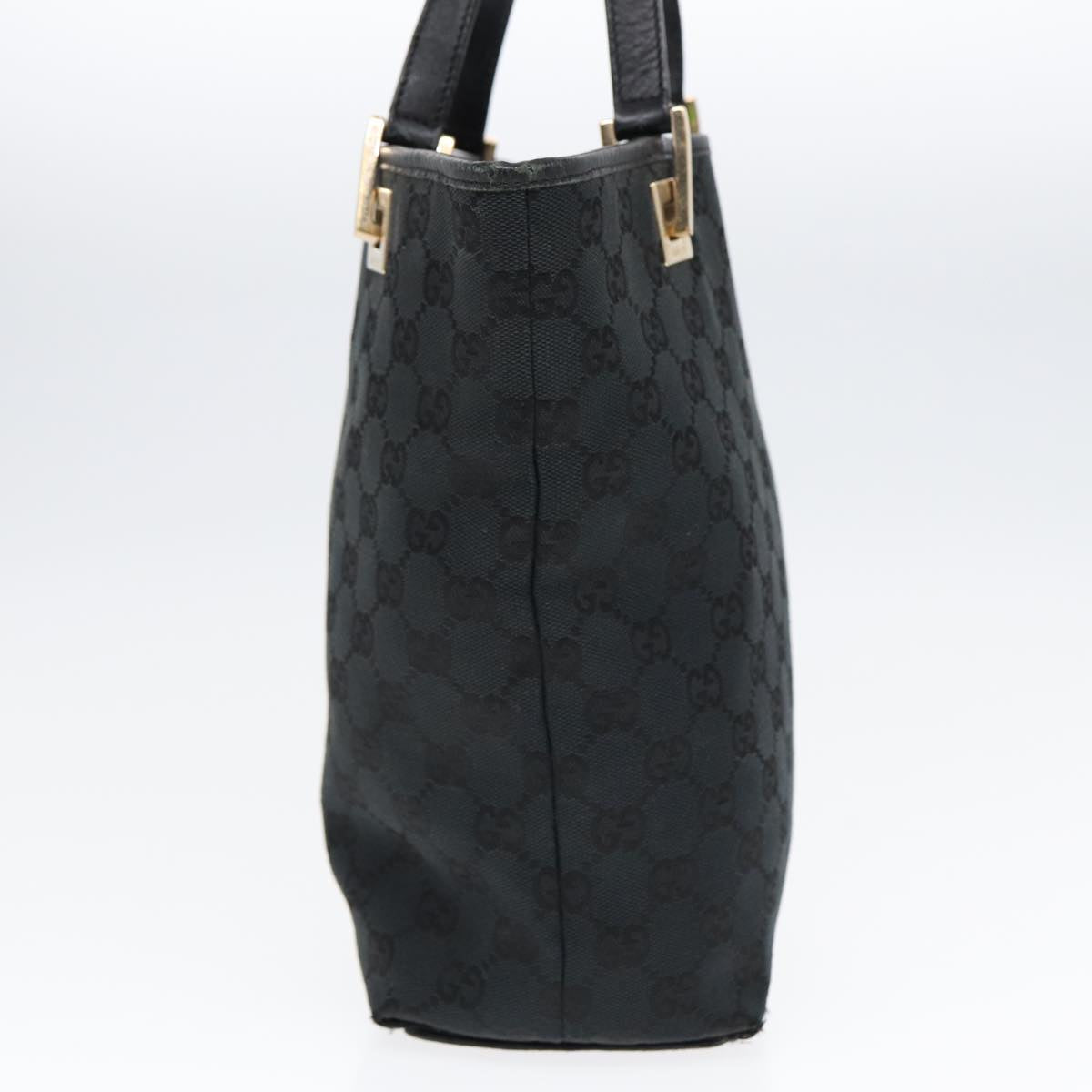 GUCCI GG Canvas Tote Bag Black Gold 002 1099 2404  fm3780