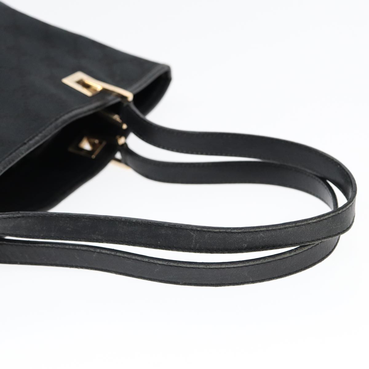 GUCCI GG Canvas Tote Bag Black Gold 002 1099 2404  fm3780