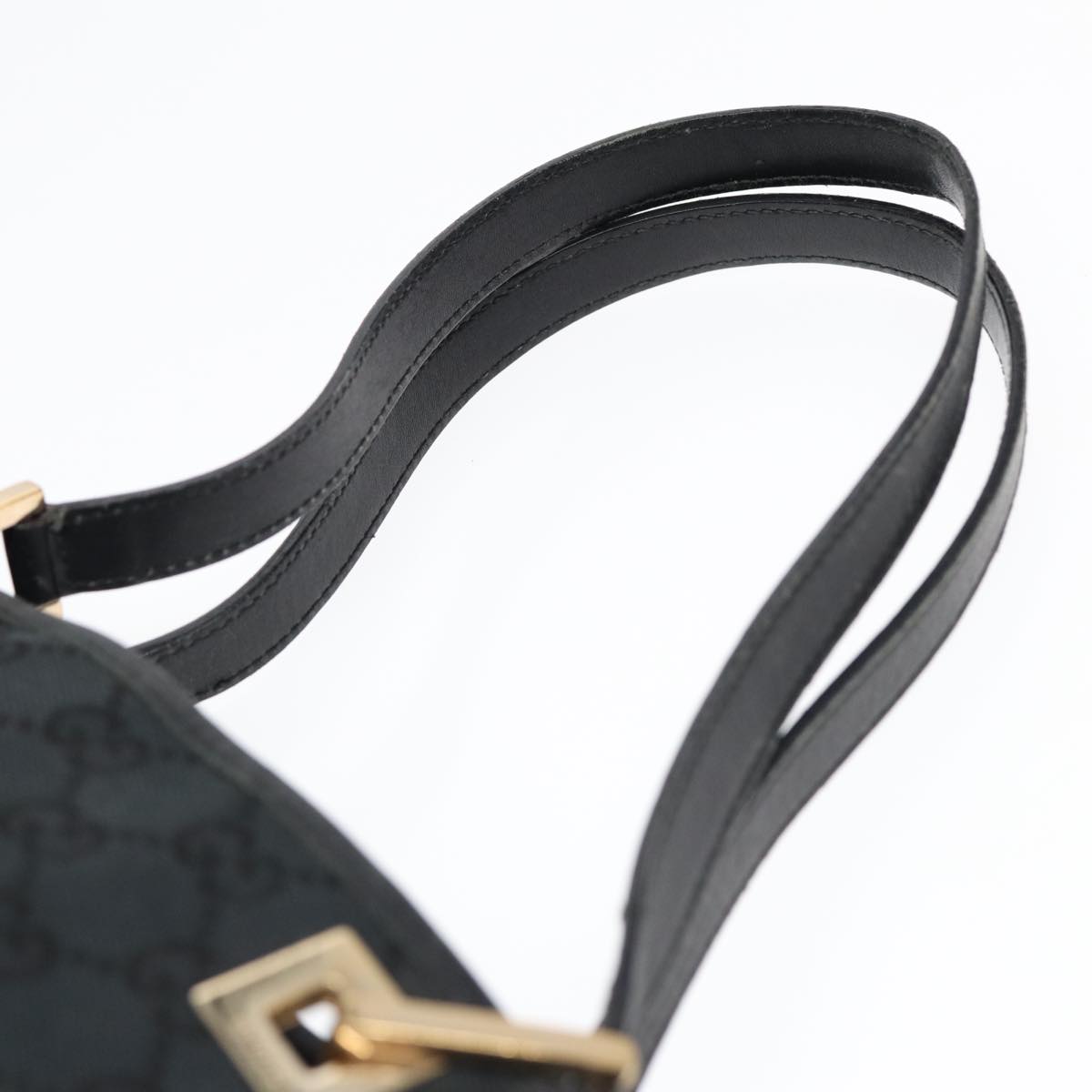GUCCI GG Canvas Tote Bag Black Gold 002 1099 2404  fm3780
