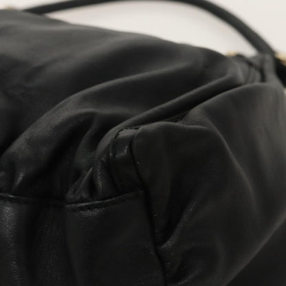 GUCCI Abbey Hand Bag Leather Black Gold 189833  fm4007