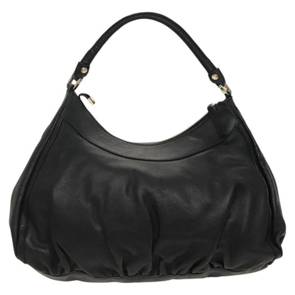 GUCCI Abbey Hand Bag Leather Black Gold 189833  fm4007