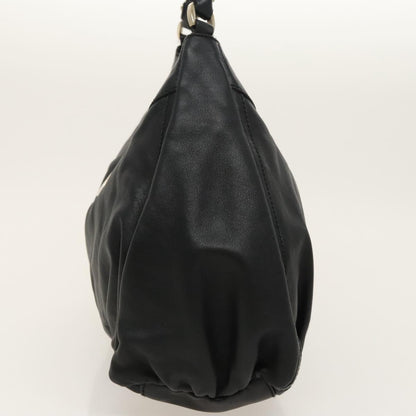 GUCCI Abbey Hand Bag Leather Black Gold 189833  fm4007