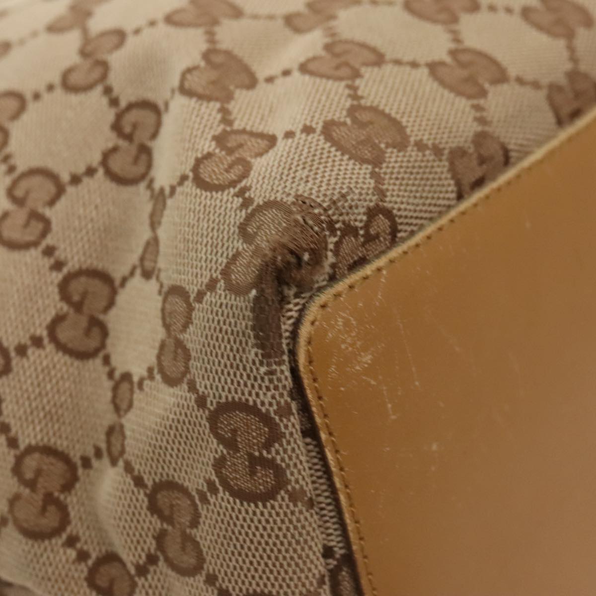 GUCCI GG Canvas Tote Bag Beige Gold 002 1098 3444  fm4010