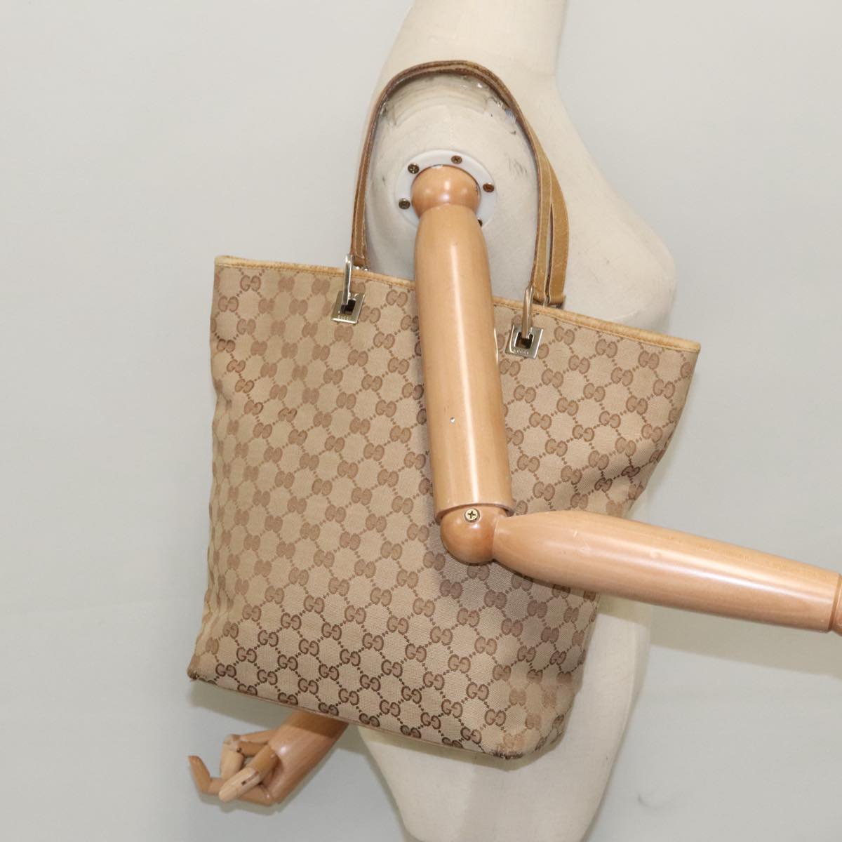 GUCCI GG Canvas Tote Bag Beige Gold 002 1098 3444  fm4010