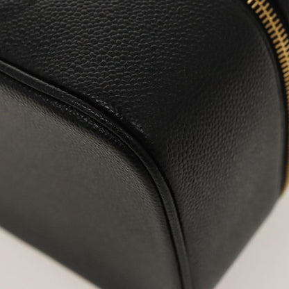 CHANEL Vanity COCO Mark Pouch Caviar Skin Black Gold CC fm4039