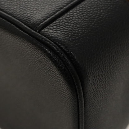 CHANEL Vanity COCO Mark Pouch Caviar Skin Black Gold CC fm4039