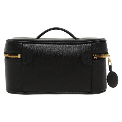 CHANEL Vanity COCO Mark Pouch Caviar Skin Black Gold CC fm4039