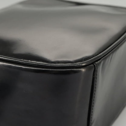 GUCCI Bamboo Hand Bag Patent leather 2way Black Gold 000 270 0323  fm4078