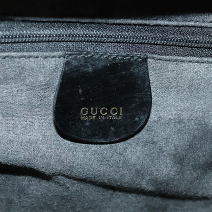 GUCCI Bamboo Hand Bag Patent leather 2way Black Gold 000 270 0323  fm4078