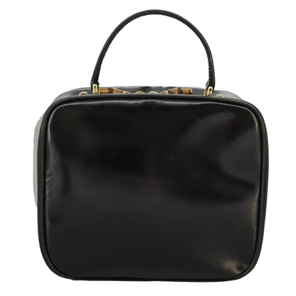 GUCCI Bamboo Hand Bag Patent leather 2way Black Gold 000 270 0323  fm4078