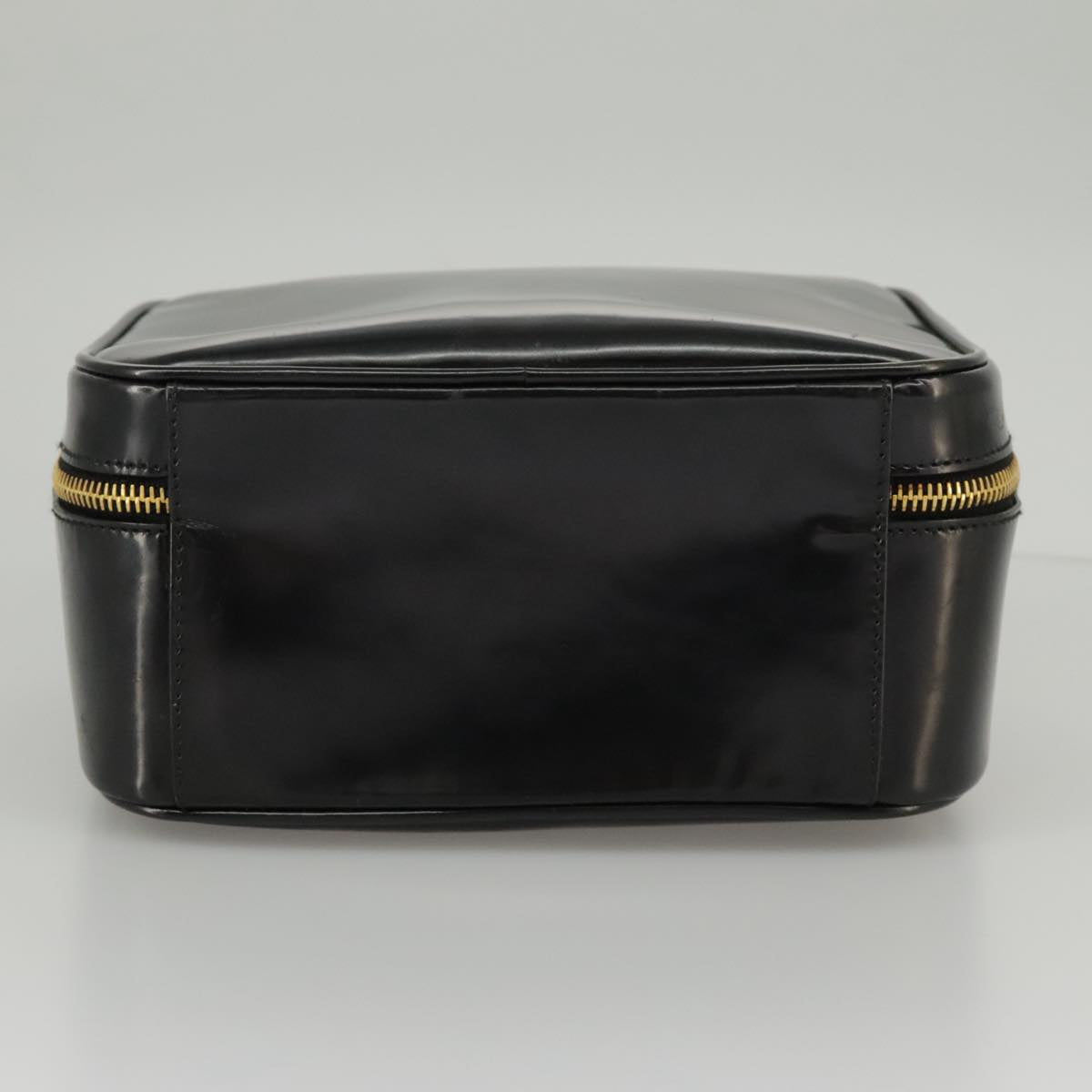 GUCCI Bamboo Hand Bag Patent leather 2way Black Gold 000 270 0323  fm4078
