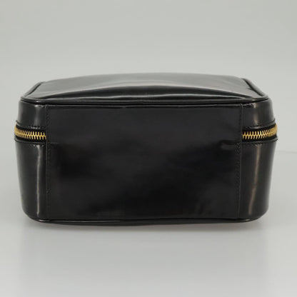 GUCCI Bamboo Hand Bag Patent leather 2way Black Gold 000 270 0323  fm4078