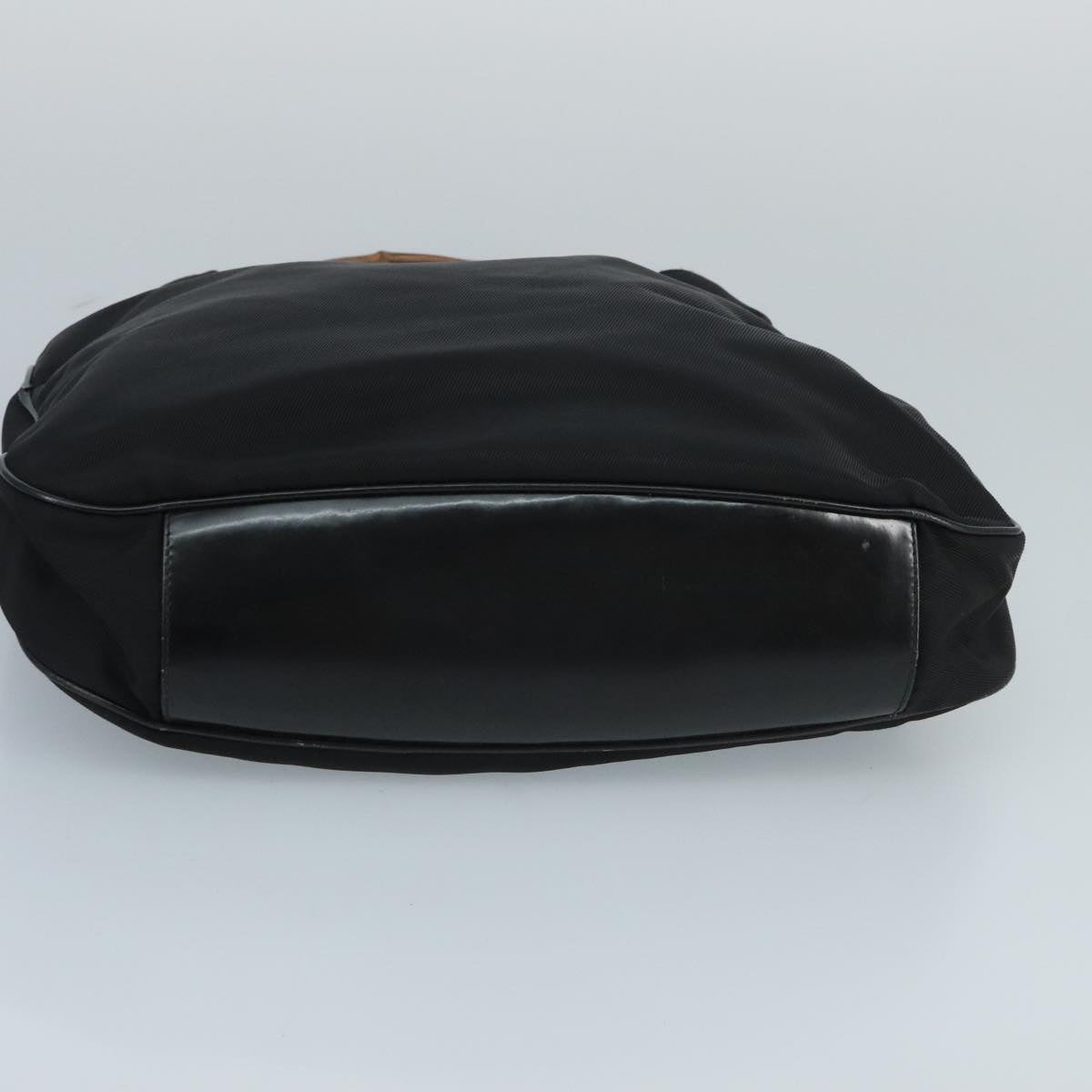 GUCCI Bamboo Hand Bag Nylon 2way Black Silver 001 2404 1577  fm4088