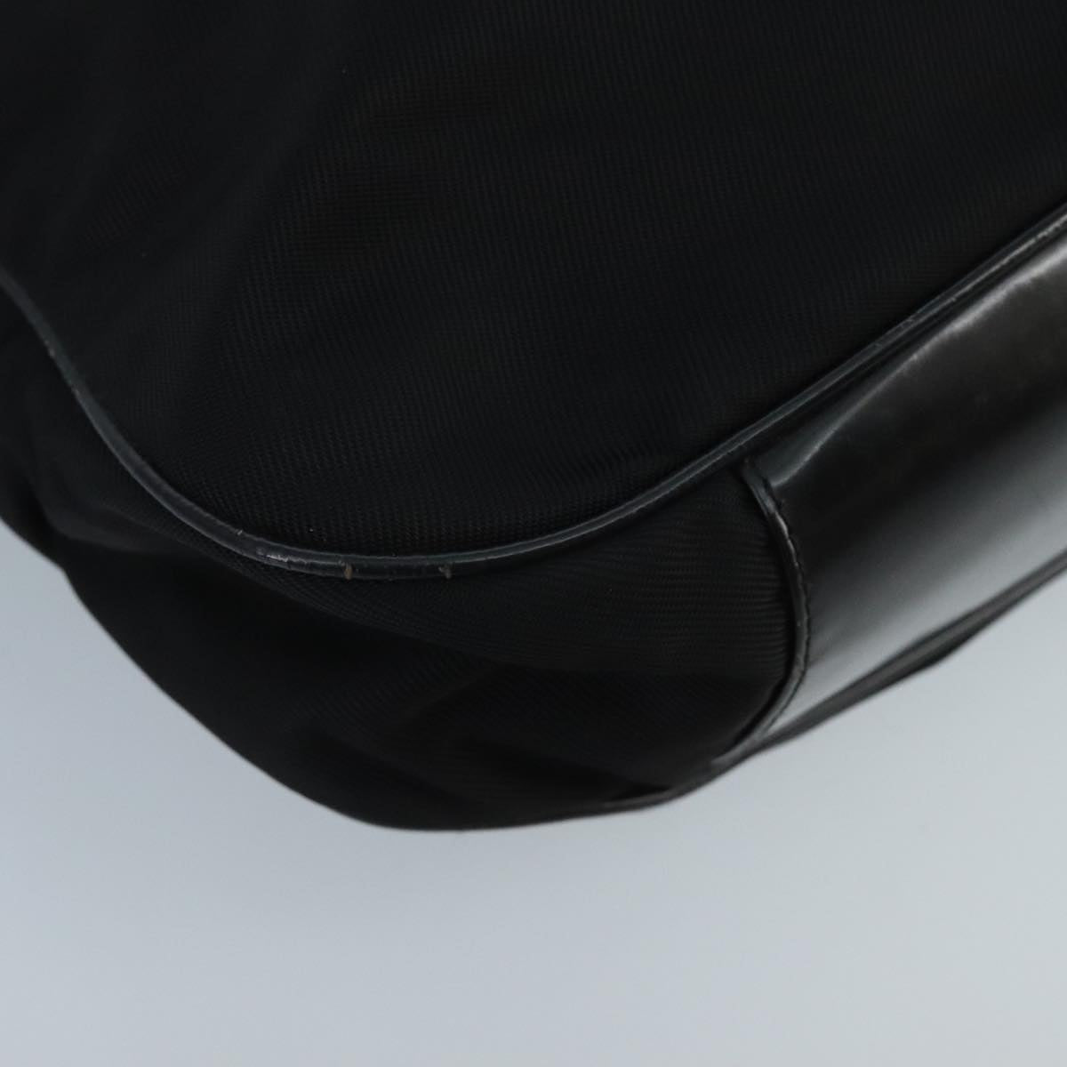 GUCCI Bamboo Hand Bag Nylon 2way Black Silver 001 2404 1577  fm4088