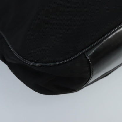 GUCCI Bamboo Hand Bag Nylon 2way Black Silver 001 2404 1577  fm4088