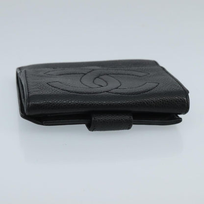 CHANEL Wallet Caviar Skin Black CC fm4156