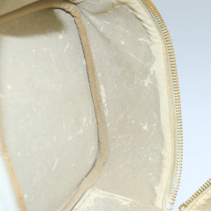 CHANEL Vanity Pouch Caviar Skin White Gold CC fm4190