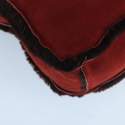 CHANEL Tote Bag Mouton Red Brown CC fm4194